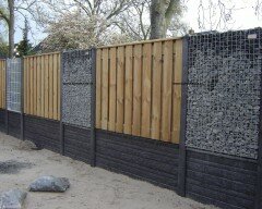 Hout beton schutting schanskorven