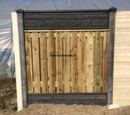 Hout beton kasteel schutting
