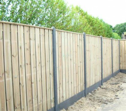 Hout beton basis schutting